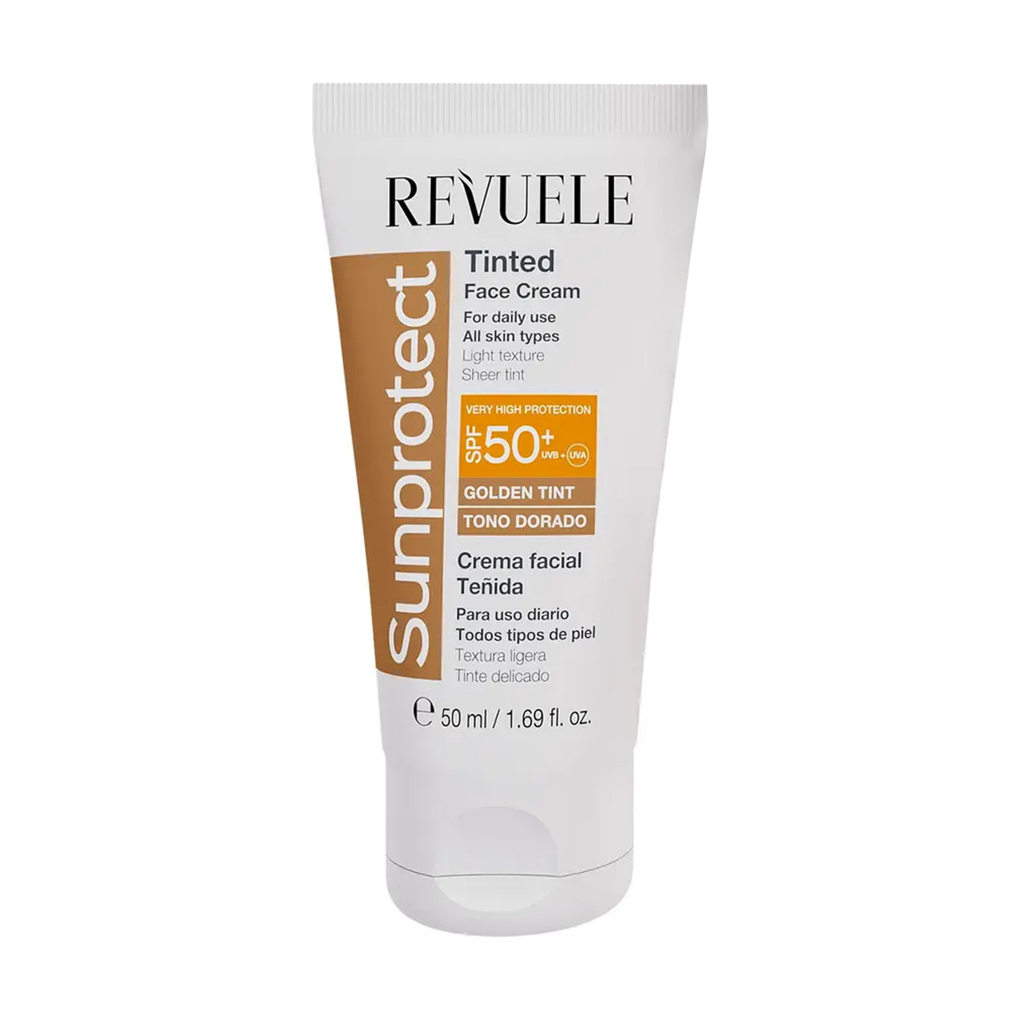 Тонувальний сонцезахисний крем для обличчя Revuele Sunprotect Tinted Face Cream, SPF 50+, Golden Tint, 50 мл